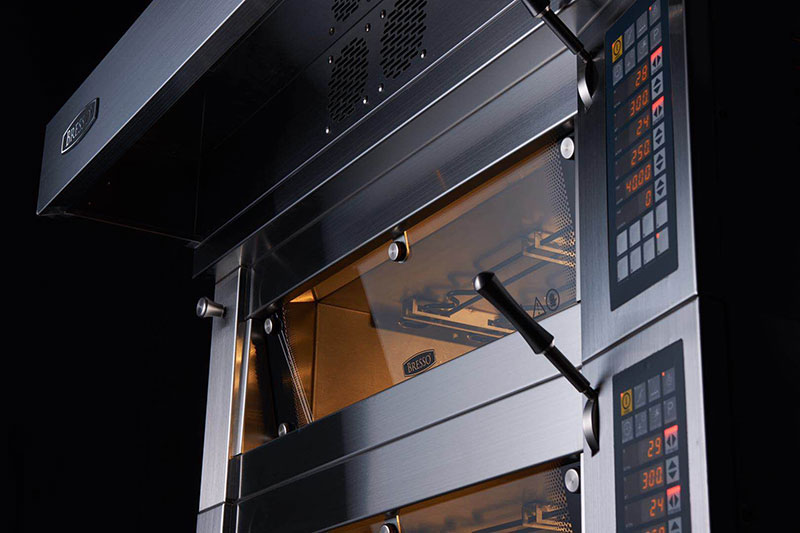 BRESSO European Oven HBWO series stainless steel 3-deck bakery oven with EN600x400 mm trays